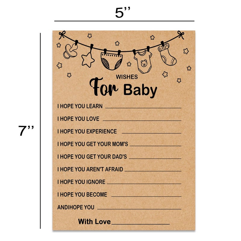Misaidou Baby Shower Game, Wishes for Baby, Baby Shower Ideas, Party Activities Ideas Supplies, Baby Shower Party Games Supplies & Activities, 30 Game Cards Included, Kraft - Image 2